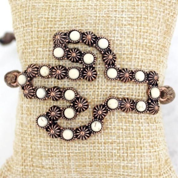 twisted timber Jewelry - Coppertone Avra Cactus And Natural Cord Bracelet